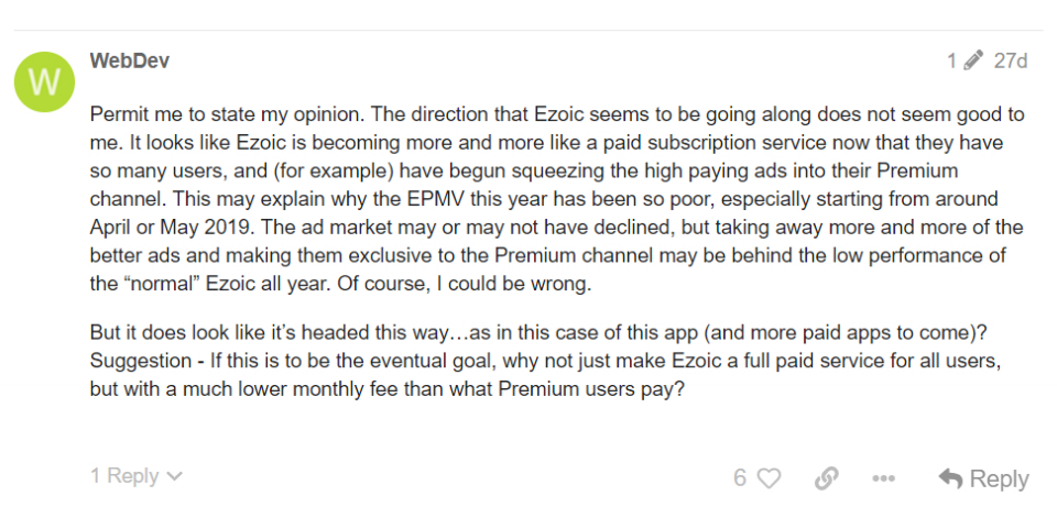 Ezoic Forum Comment Ezoic Forum Comment