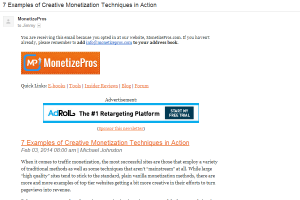 Example of NewsletterDirectory.co 468x60 banner in an email newsletter