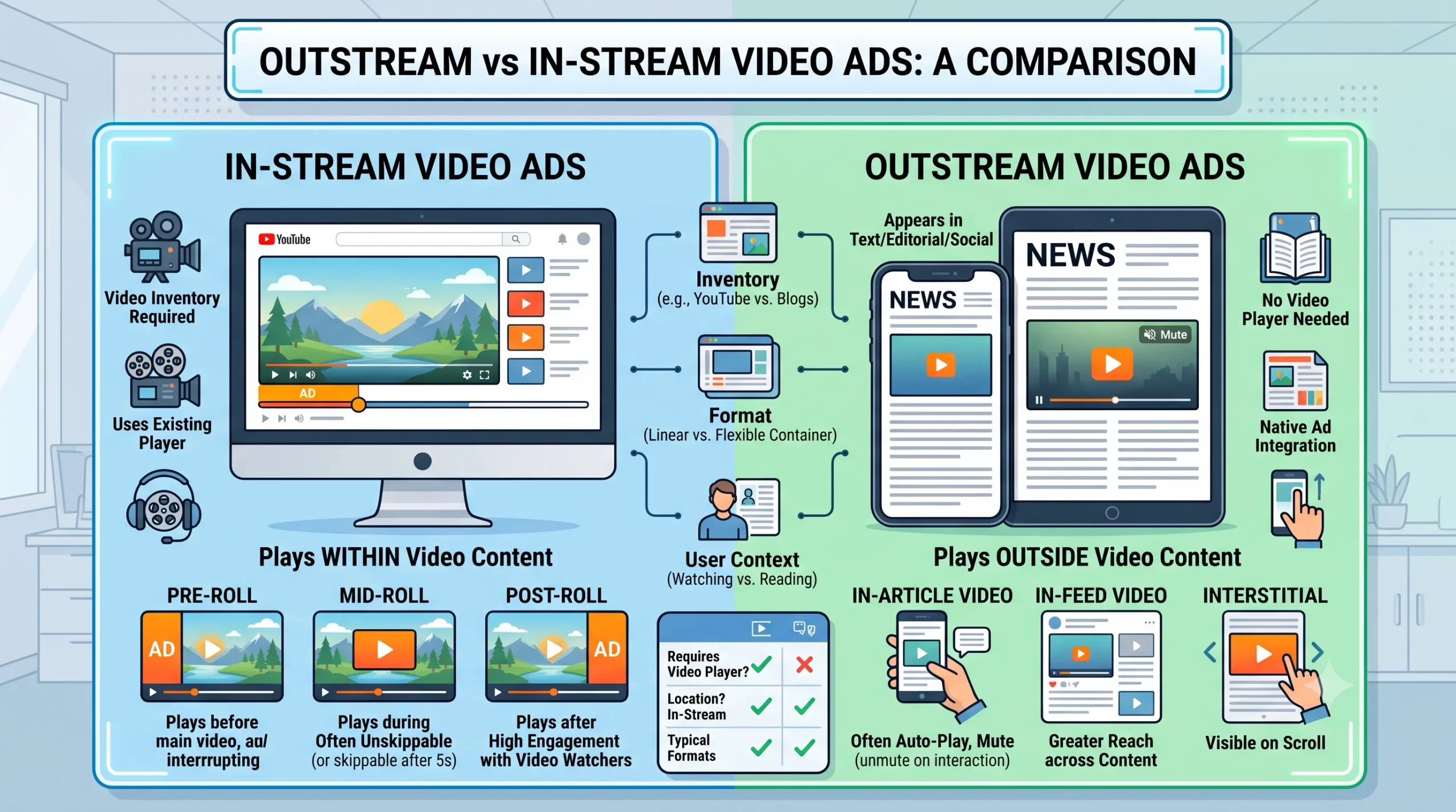 Outstream vs In-Stream Video Ads