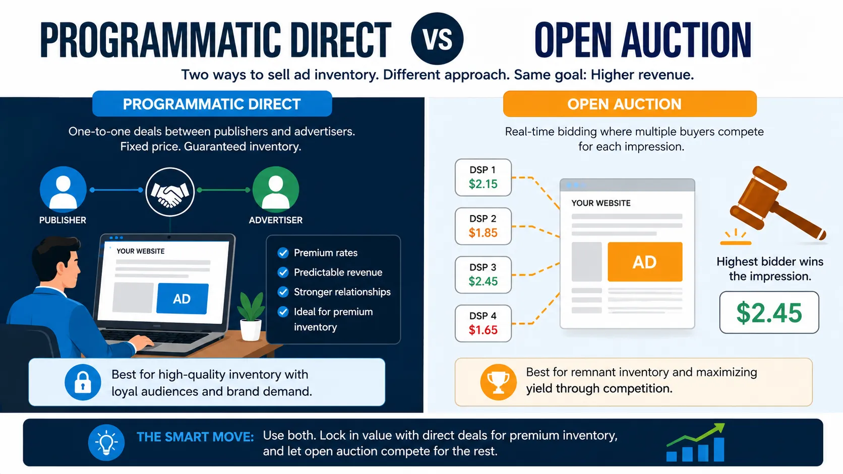 Programmatic direct vs open auction