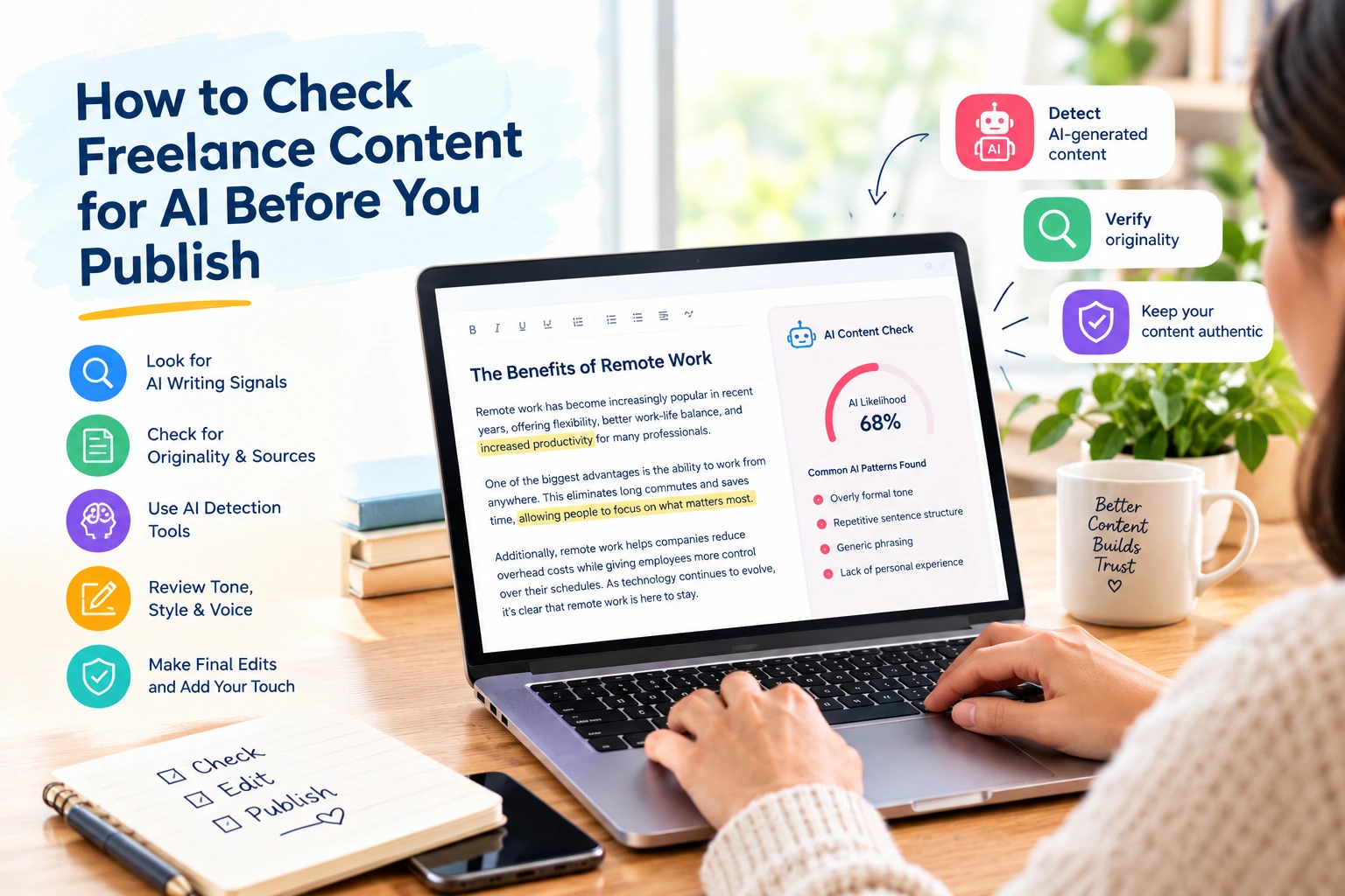 How to Check Freelance Content for AI Before You Publish