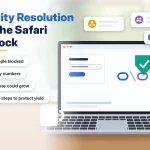Identity resolution guide for publishers showing a broken ID link, a signup form and a privacy shield on a laptop screen